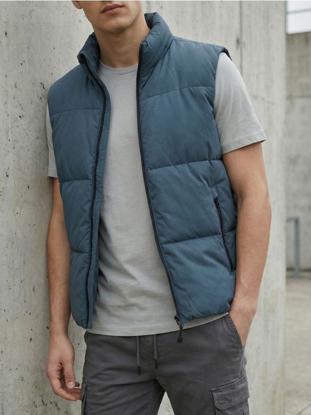 Sinsay - Tricou din bumbac basic - gri deschis