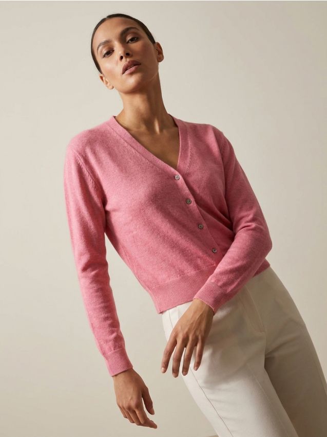 Sinsay - Cardigan clasic cu nasturi - roz