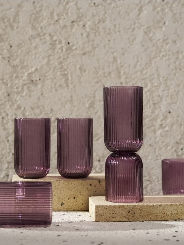 Sinsay - Rýhované poháre 4 ks - fialová
