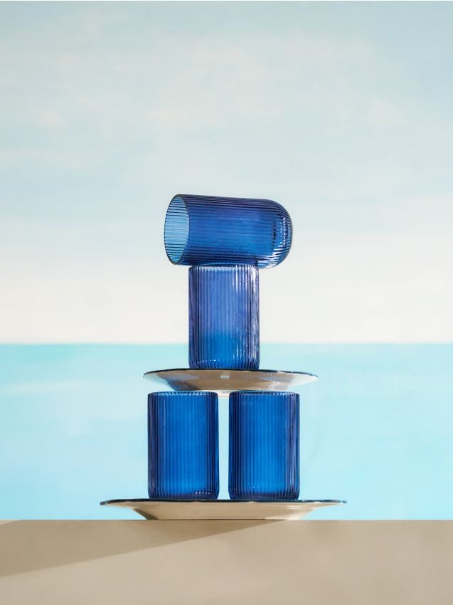 Sinsay - Pahare striate 4 bucăți - indigo