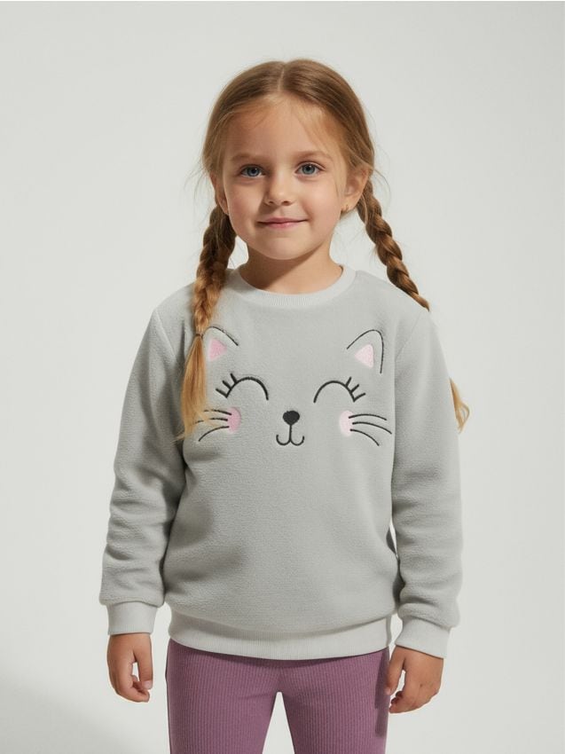 Sinsay - Mikina s okrúhlym výstrihom - svetlošedá