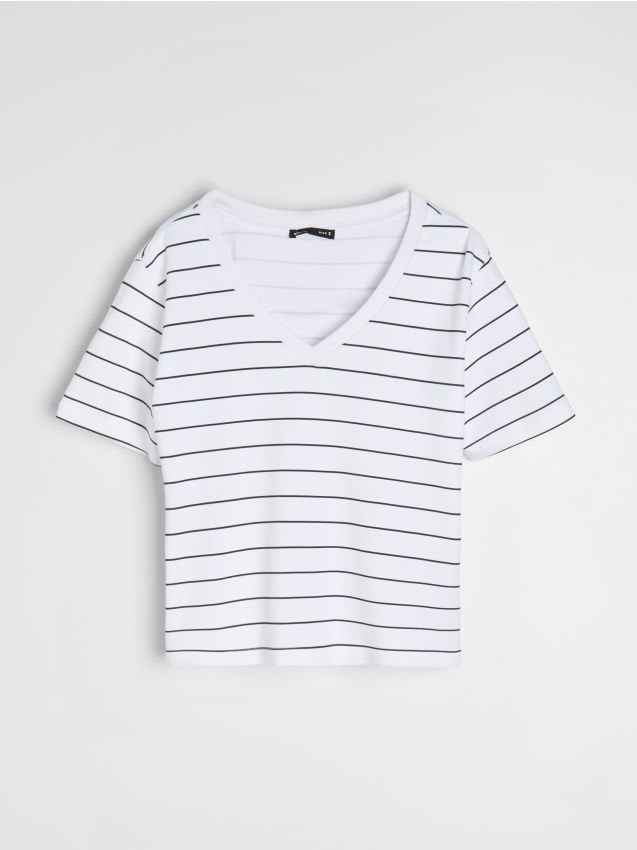 Sinsay - Bawełniana koszulka z gęstego splotu Interlock - wielobarwny