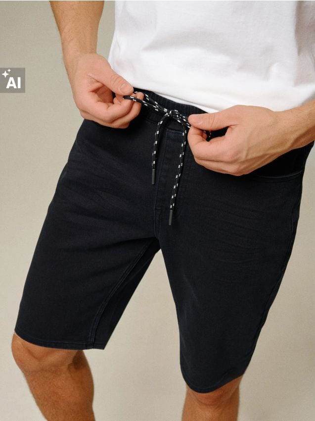 Sinsay - Pantaloni scurți din denim - negru