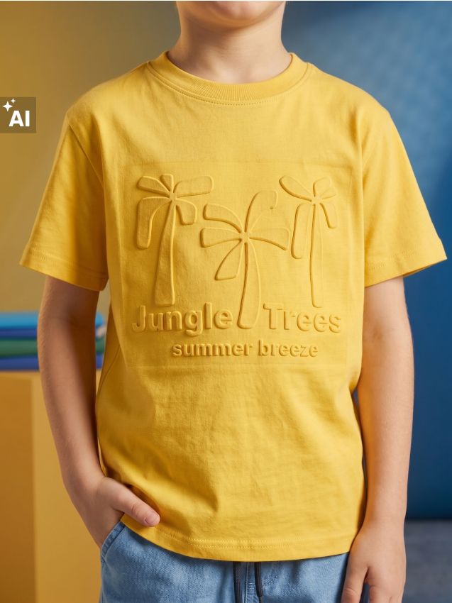 Sinsay - Tricou din bumbac cu motiv de vacanță - galben