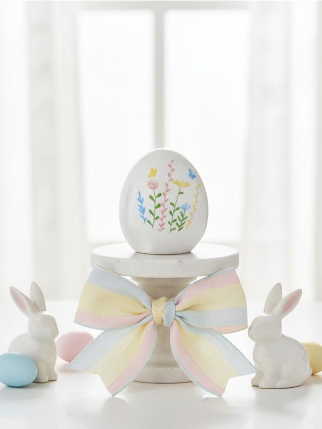 Sinsay - Decorațiune pascală de sine stătătoare în formă de ou cu motiv floral - multicolor