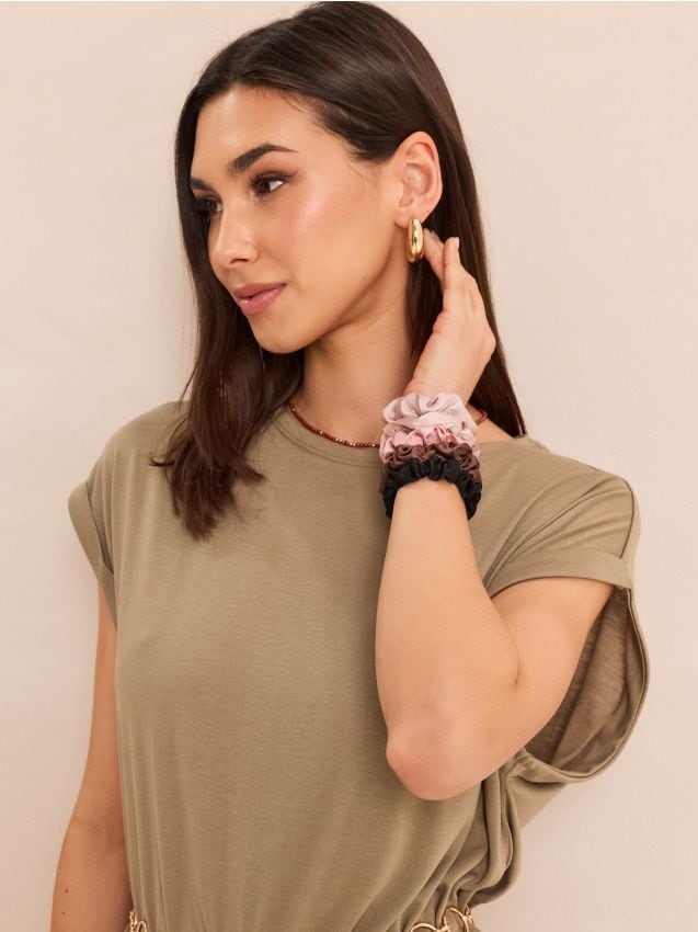 Sinsay - Elastice de păr scrunchie 5 pack - multicolor