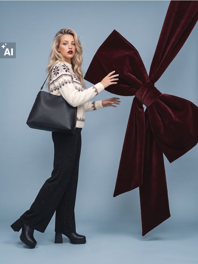Sinsay - Pantaloni wide leg cu fir metalic - negru