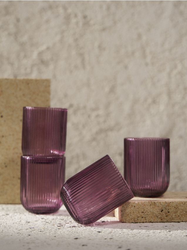 Sinsay - Rýhované poháre 4 ks - fialová