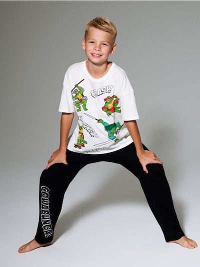 Pamučna dvodijelna pidžama s printom Teenage Mutant Ninja Turtles