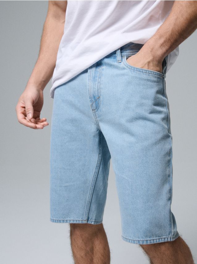 Sinsay - Pantaloni scurți din denim - albastru