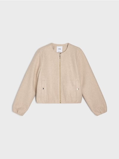 Jope ümmarguse kaelusega ja tõmblukuga