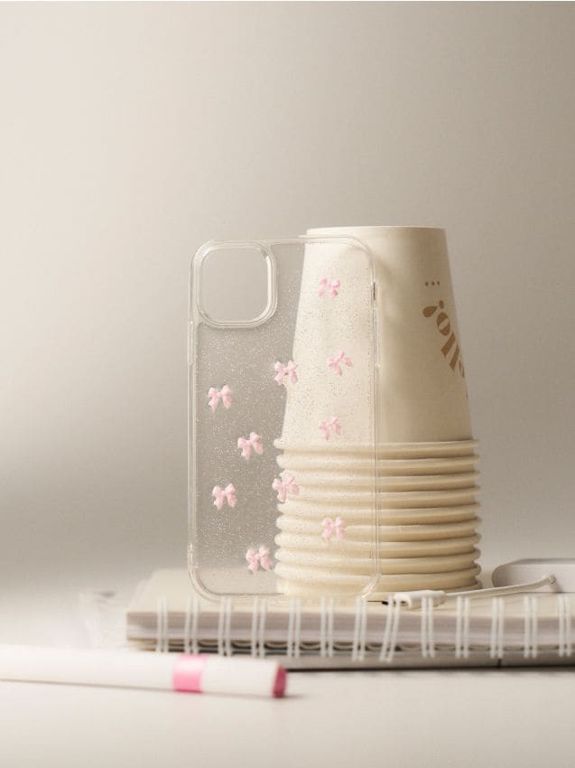 Sinsay - Husă pentru iPhone 11/XR cu motiv fundiță - roz