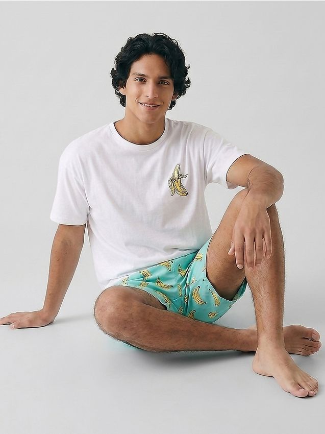 Sinsay - Pijama din bumbac din două piese cu motiv de banane - multicolor