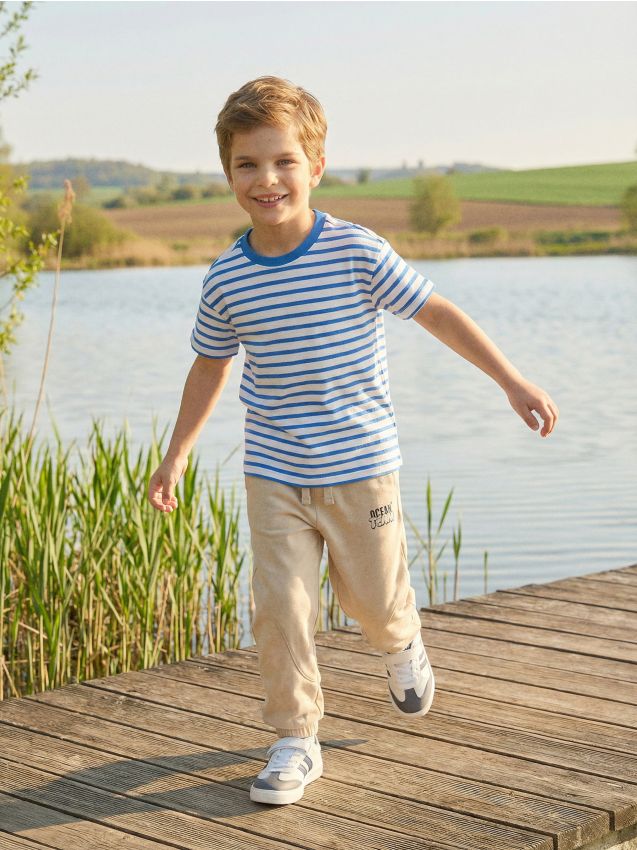 Sinsay - Pantaloni de trening tip balloon din French Terry - bej