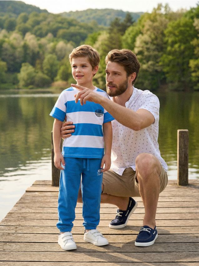 Sinsay - Pantaloni de trening tip balloon din French Terry - albastru