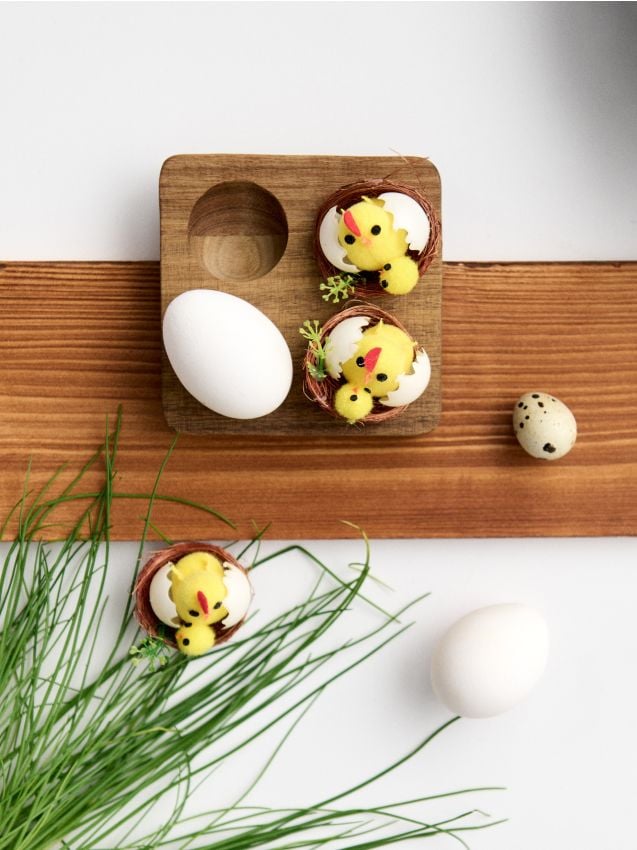 Sinsay - Set de decorațiuni de Paște cu puișori în cuiburi 4 pack - galben