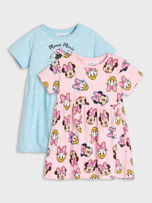 Sinsay - Rochii din bumbac 2 pack Minnie Mouse - albastru-pal