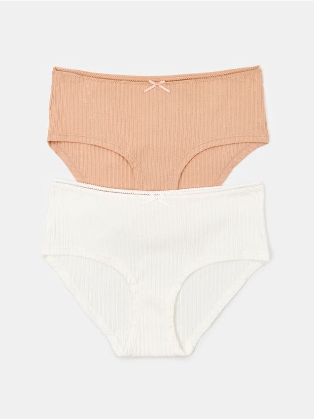 Sinsay - Prążkowane majtki figi 2 pack - wielobarwny