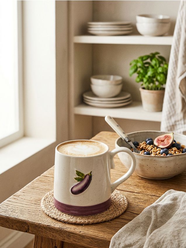 Sinsay - Cană cu motiv de legume - mov