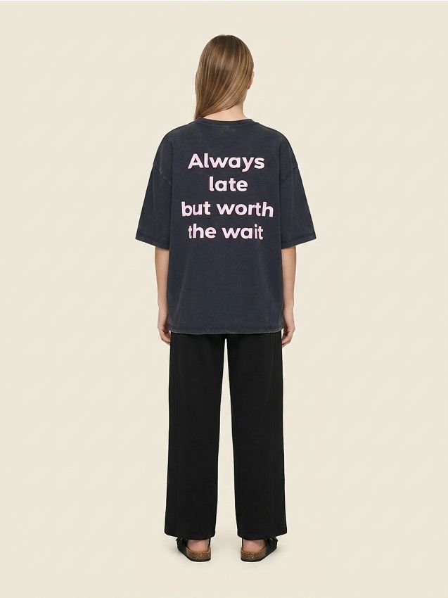 Sinsay - Tricou din bumbac cu imprimeu pe spate - bleumarin