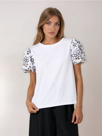 Pamukna bluza s dekorativnim volanima