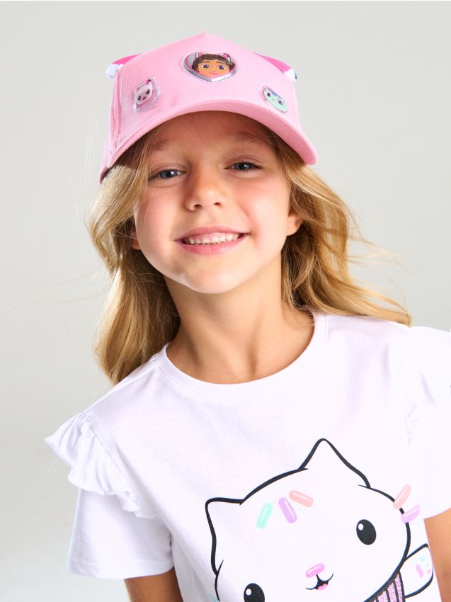 Sinsay - Șapcă de baseball din bumbac Gabbys Dollhouse - roz-pastel