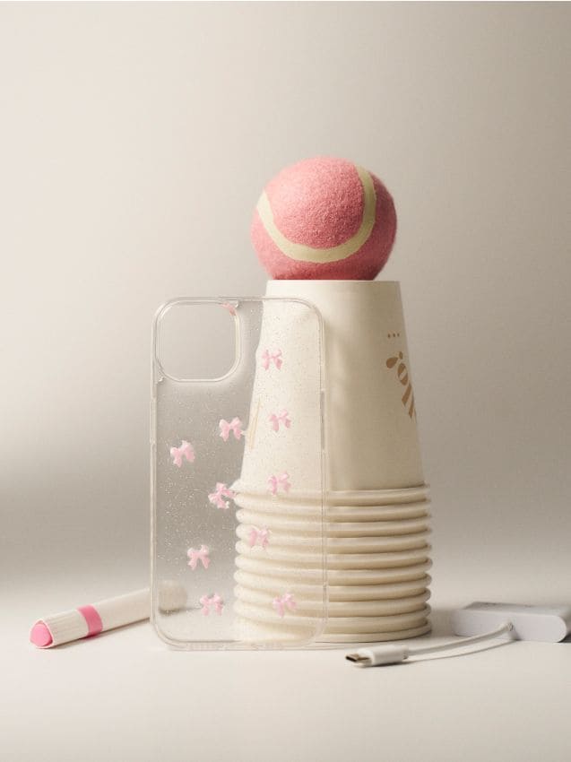 Sinsay - Husă pentru iPhone 13/14 cu motiv fundiță - roz