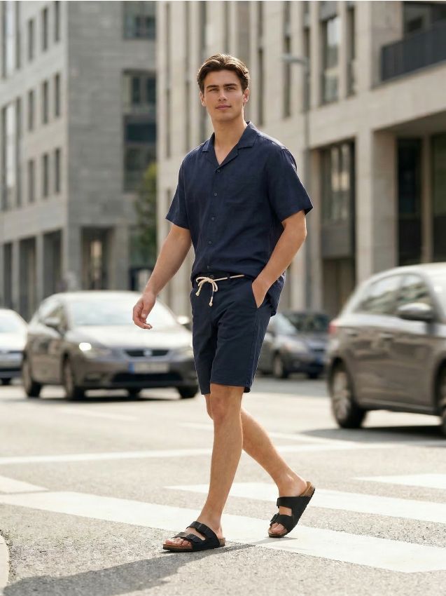 Sinsay - Șorturi din denim din bumbac - bleumarin