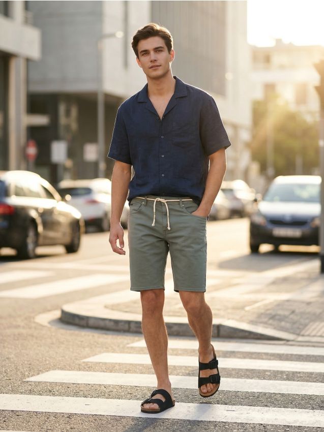 Sinsay - Șorturi din denim din bumbac - albastru-verzui