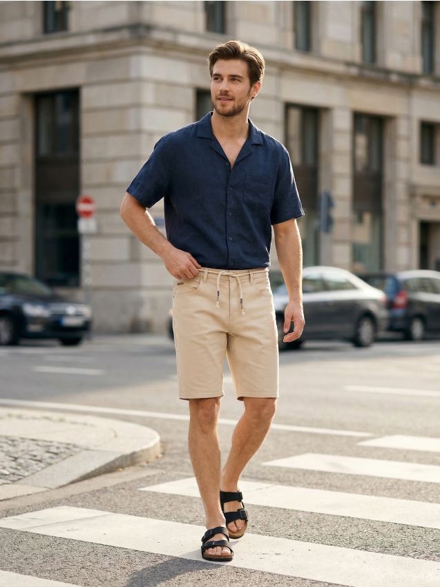 Sinsay - Șorturi din denim din bumbac - galben-verzui