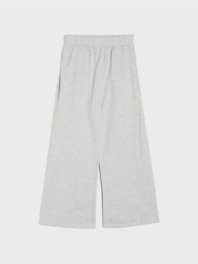 Sinsay - Spodnie dresowe wide leg - szary