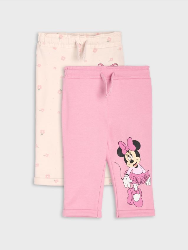 Sinsay - Pantaloni din Bumbac cu Imprimeu Minnie Mouse, Set de 2 - crem