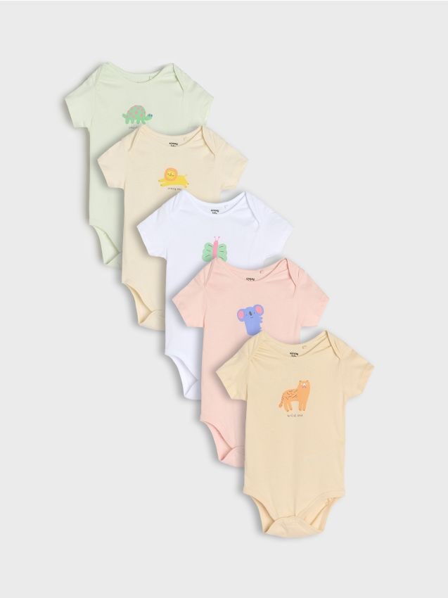 Sinsay - Set de 5 body-uri - alb