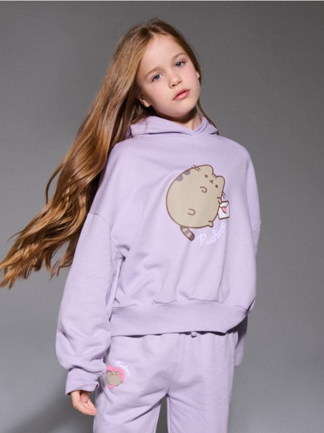 Sinsay - Hanorac cu imprimeu Pusheen the Cat - lavand