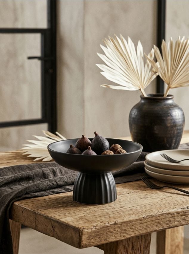 Sinsay - Castron ceramic pe picior - negru