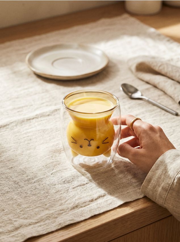 Bicchiere con doppio fondo - beige
