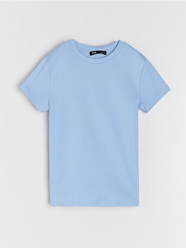 Sinsay - Tricou din bumbac cu mânecă scurtă - albastru-pal