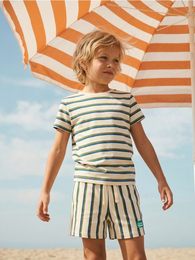Sinsay - Tricou din bumbac în dungi - multicolor