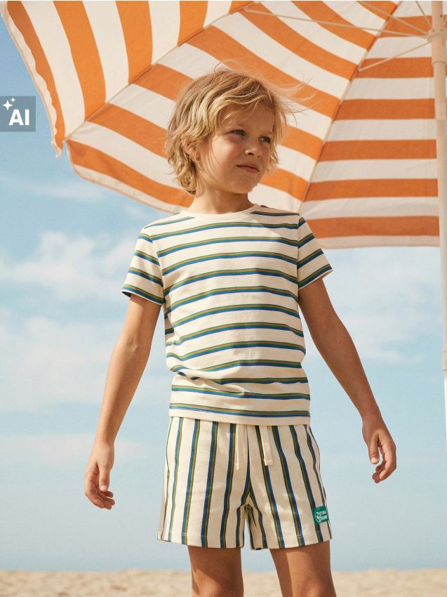 Sinsay - Tricou din bumbac în dungi - multicolor