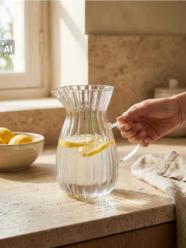 Sinsay - Carafă din sticlă cu striații - clear
