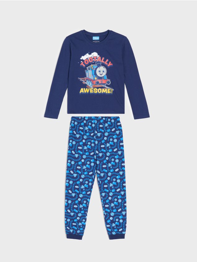 Sinsay - Dvojdielne bavlnené pyžamo Thomas & Friends - tmavomodrá