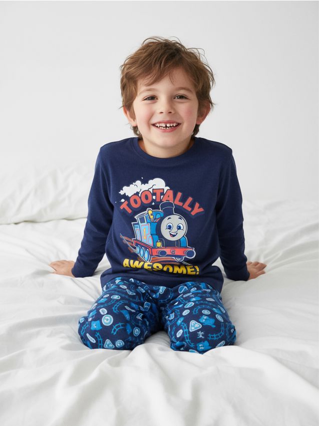 Sinsay - Dvojdielne bavlnené pyžamo Thomas & Friends - tmavomodrá