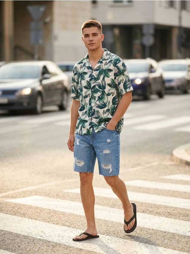 Sinsay - Szorty jeansowe z przetarciami - niebieski