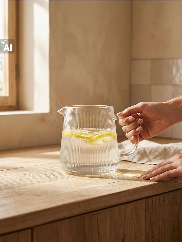 Sinsay - Carafă striată cu mâner - clear