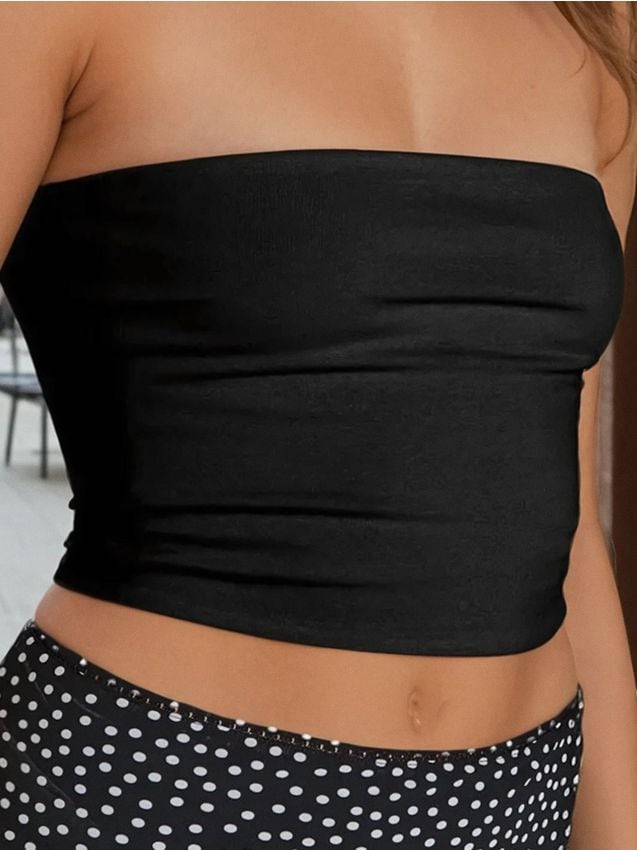 Sinsay - Top typu bandeau w stylu basic - czarny