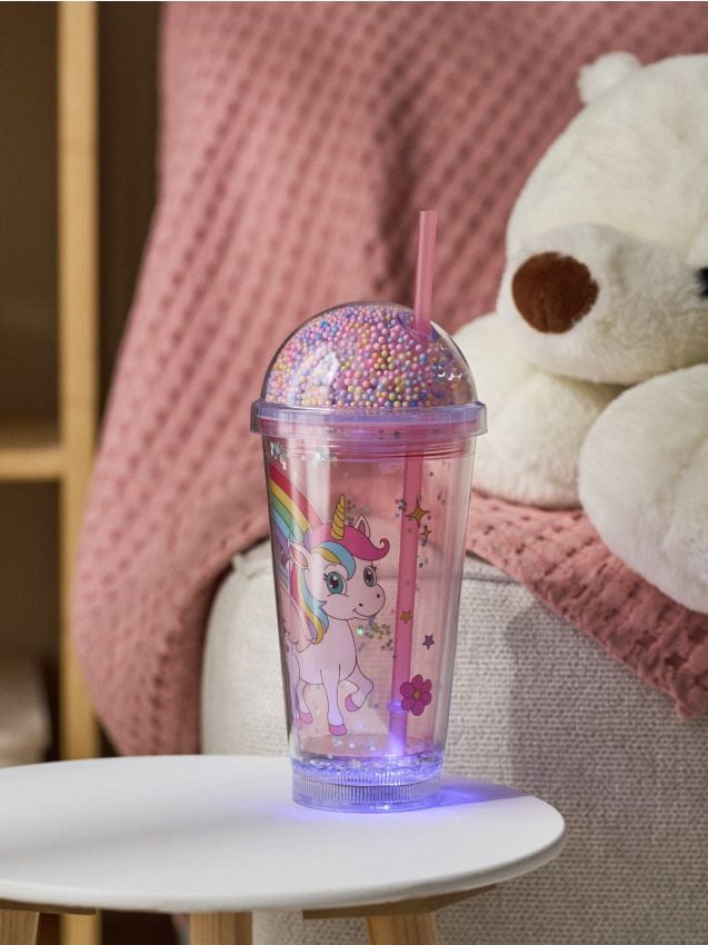 LED šviečiantis puodelis su šiaudeliu - SINSAY