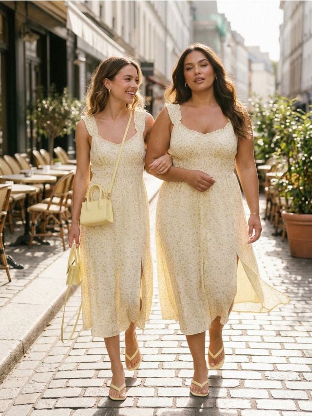 Sinsay - Rochie midi cu bretele, imprimeu floral, din lyocell - multicolor