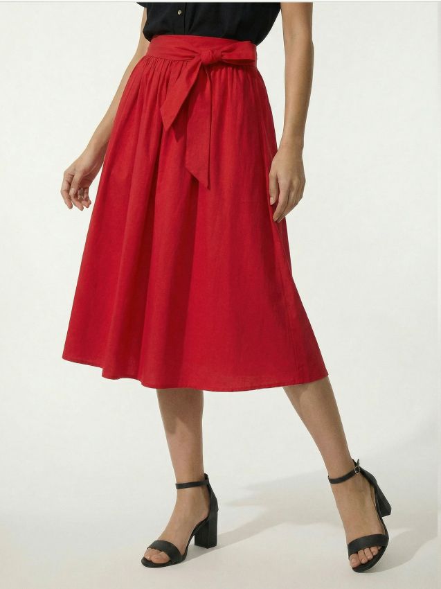 Sinsay - Fustă midi - roșu