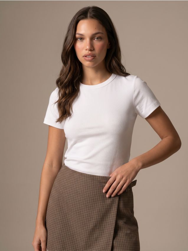 Sinsay - Tricou din bumbac basic - alb