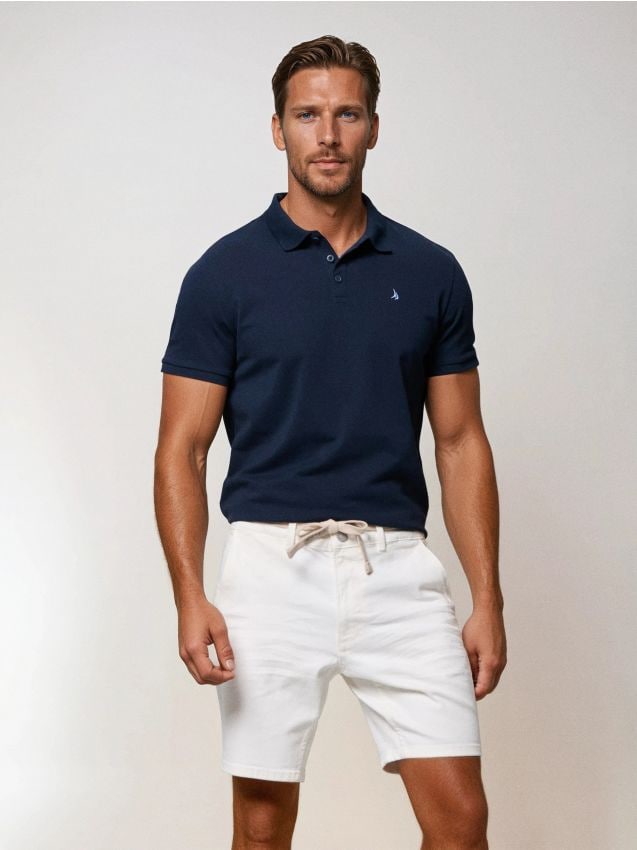 Sinsay - Szorty jeansowe slim - biały